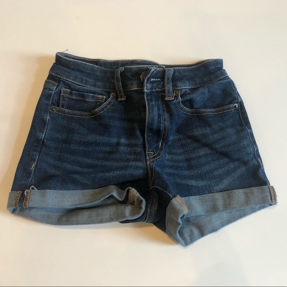 High Waisted Dark Wash Jean Shorts.